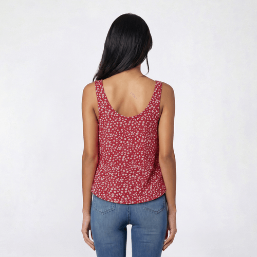Juniors Wallflower Brynn Scoop Neck Swing Tank Top - True Red alternate view